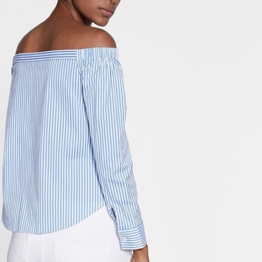 ⚡️Express Off-Shoulder Button Down Blouse - Picture 6 of 7